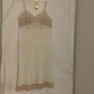 Corhan Noumair Vintage Off White Tan Lace Trim Full Slip Size 34